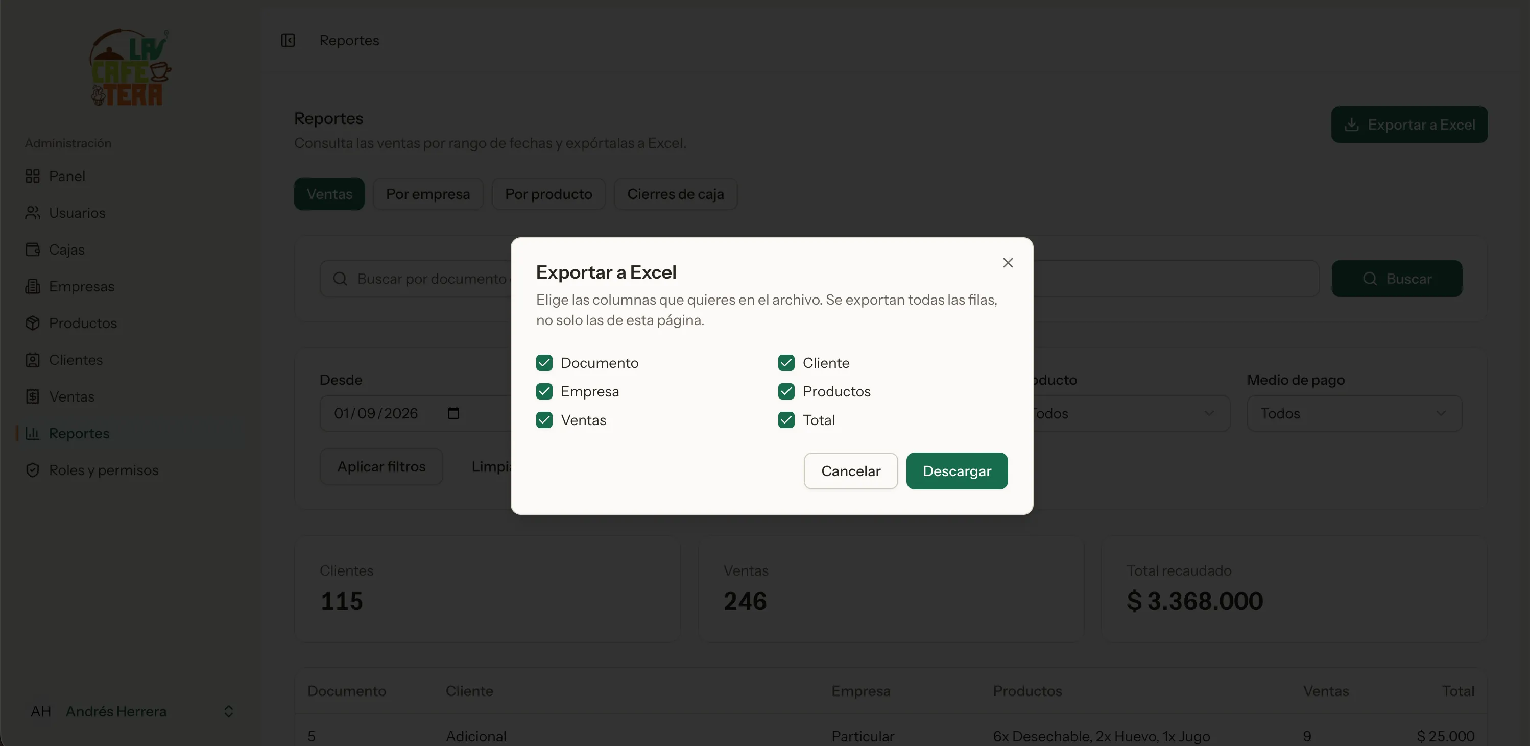 Exportación de informes